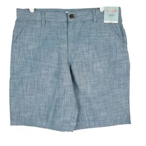 Cat & Jack Boys Stretch Flat Front Adjustable Waist Blue Shorts Size 16 NWT